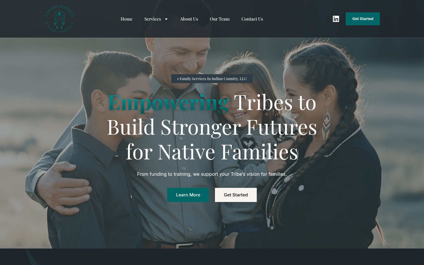 Family Services In Indian Country website hero screenshot