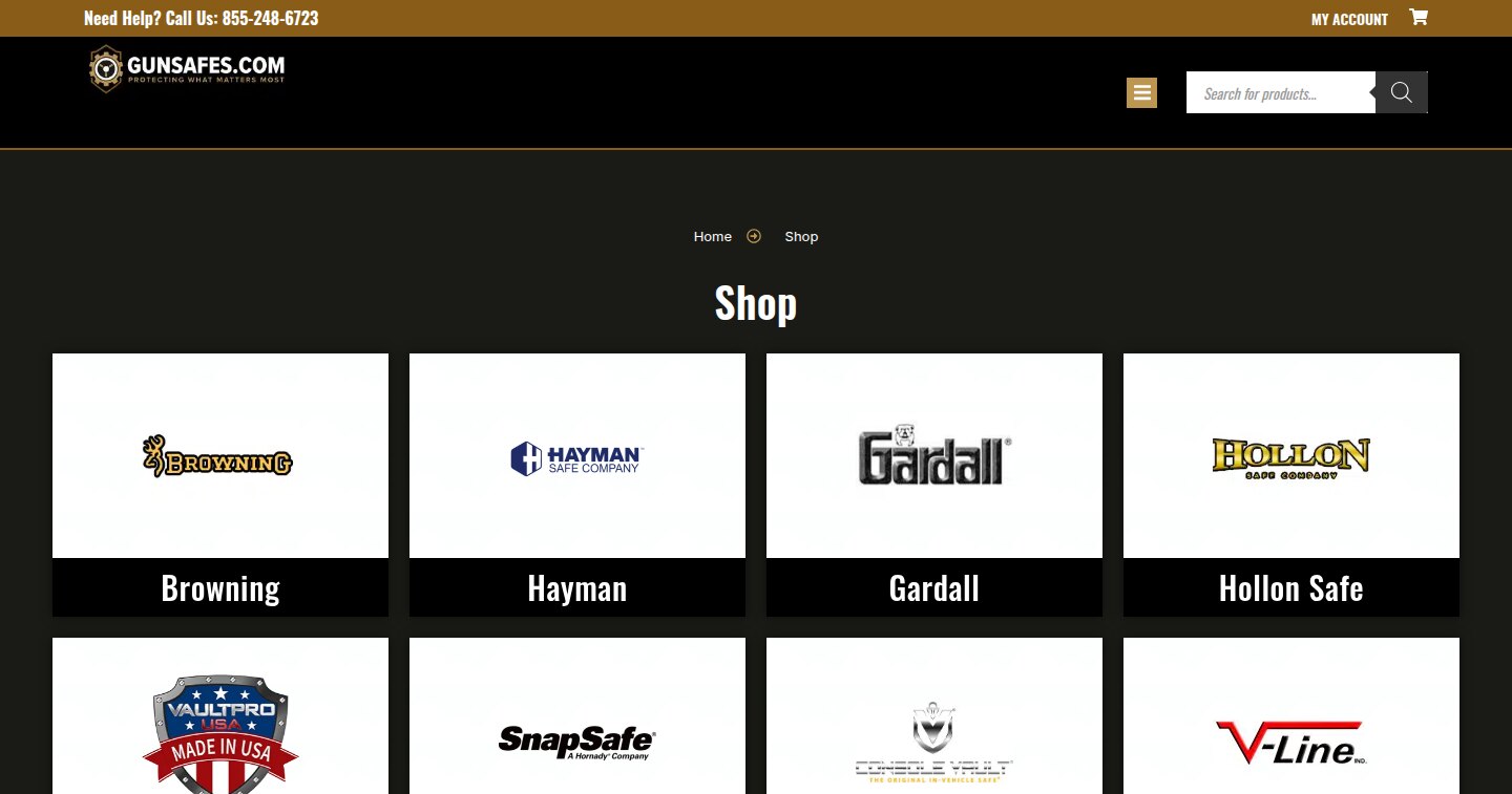 GunSafes.com shop page screenshot